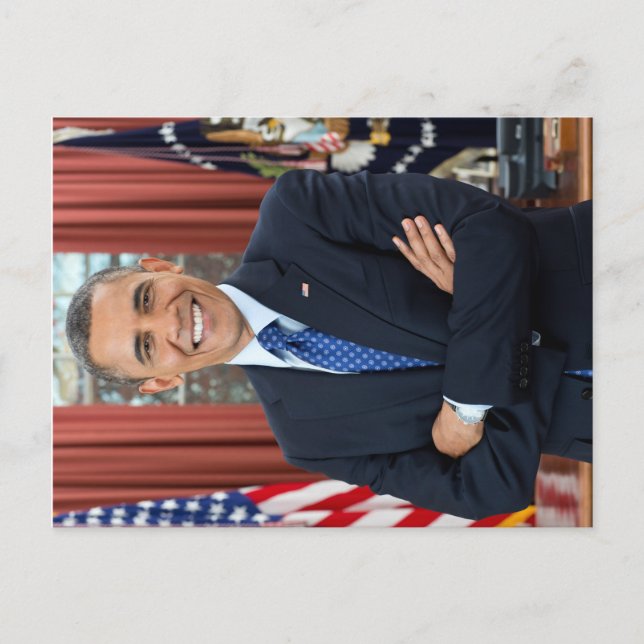 Oval Office Portrait, Obama Barack US President Postcard (Front)