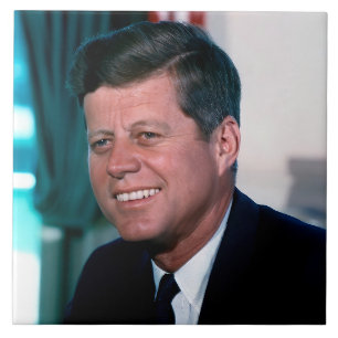 Oval Office Portrait President John F. Kennedy Ceramic Tile
