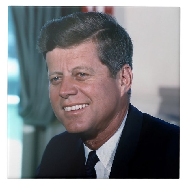 Oval Office Portrait President John F. Kennedy Ceramic Tile (Front)