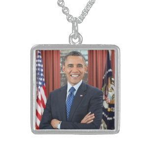 Oval Office US 44th President Obama Barack  Sterling Silver Necklace