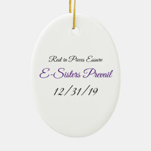 Oval ornament E-Sisters Preval, ASHES logo