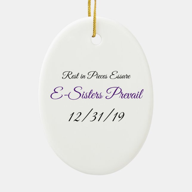 Oval ornament E-Sisters Preval, ASHES logo (Back)