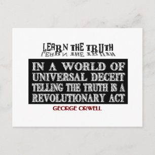 OVAL ORWELL UNIVERSAL DECEIT POSTCARD
