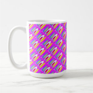Oval pattern art in mixed colours bright modern    coffee mug