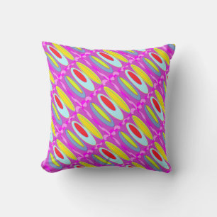 Oval pattern art in mixed colours bright modern    cushion