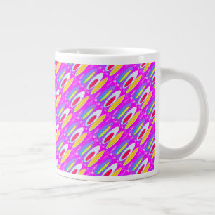 Oval pattern art in mixed colours bright modern    large coffee mug