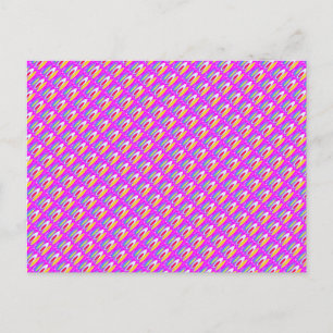 Oval pattern art in mixed colours bright modern postcard