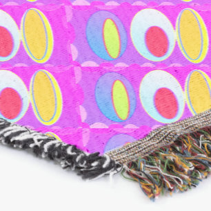 Oval pattern art in mixed colours bright modern throw blanket