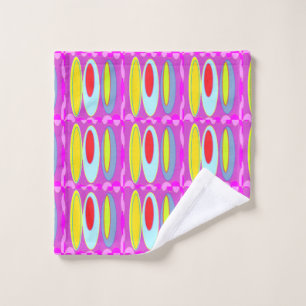 Oval pattern art in mixed colours bright modern wash cloth