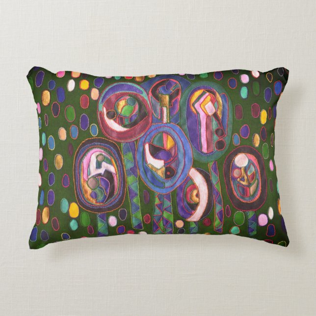 Oval pattern decorative cushion (Front)