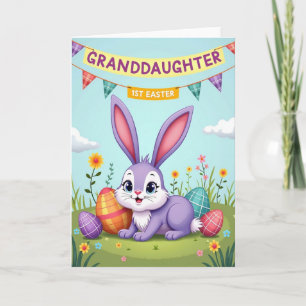 Oval Pattern Granddaughter Easter Card
