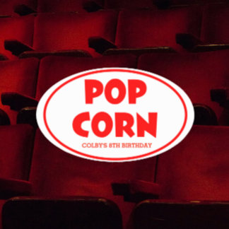 Oval Popcorn Personalised Stickers