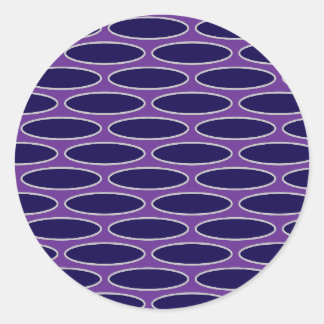 Oval Purple Chain Pattern Classic Round Sticker
