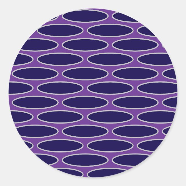 Oval Purple Chain Pattern Classic Round Sticker (Front)