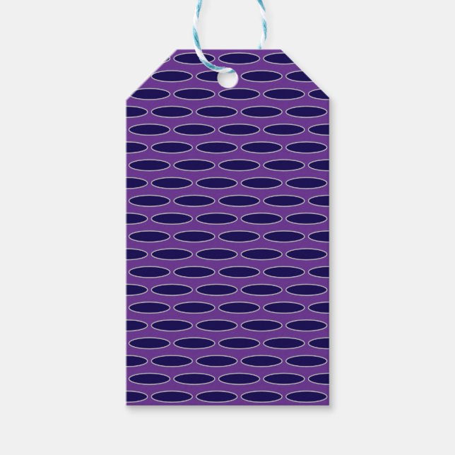 Oval Purple Chain Pattern Gift Tags (Front)