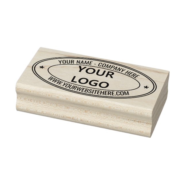 Oval Rubber Stamp Your Company Logo Name Website (Stamp)