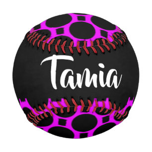 Oval shapes pink black baseball