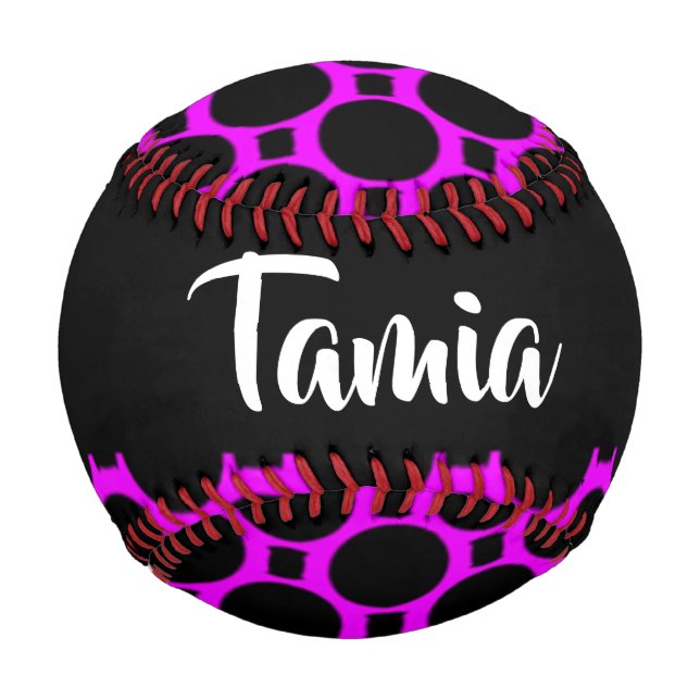 Oval shapes pink black baseball (Front)