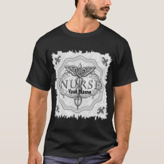 Oval silver caduceus nurse T-Shirt