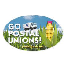 Oval Stickers (4/pg) - Go Postal Unions!