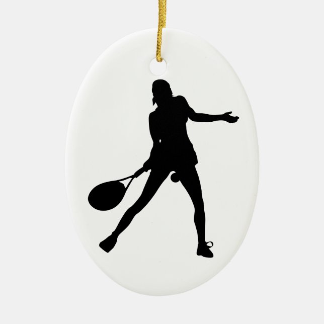 Oval Tennis Christmas Ornament for Girls (Front)