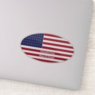 Oval US Flag With Solar Panel