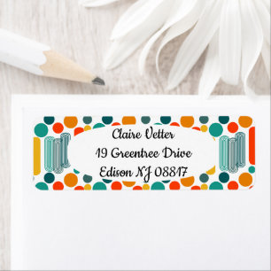 Ovals and Circles Return Address Label