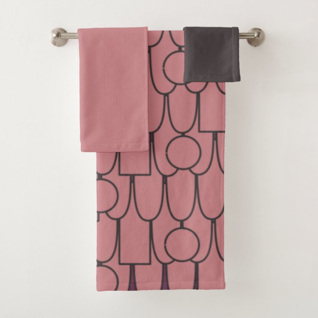 Ovals and Rectangles and Circles, Oh My!  Bath Tow Towel Set (Insitu)