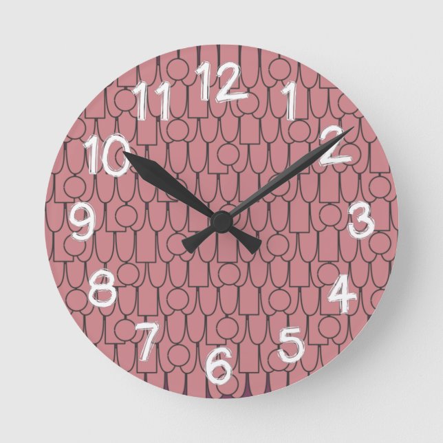 Ovals and Rectangles and Circles, Oh My!  Round Clock (Front)