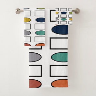 Ovals and Rectangles Bath Towel Set
