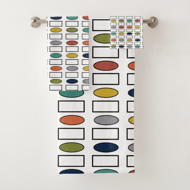 Ovals and Rectangles  Bath Towel Set (Insitu)