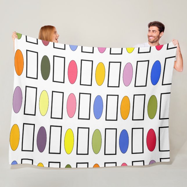 Ovals and Rectangles – Flower Garden  Fleece Blanket (In Situ)