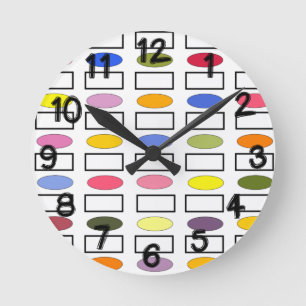 Ovals and Rectangles – Flower Garden Round Clock