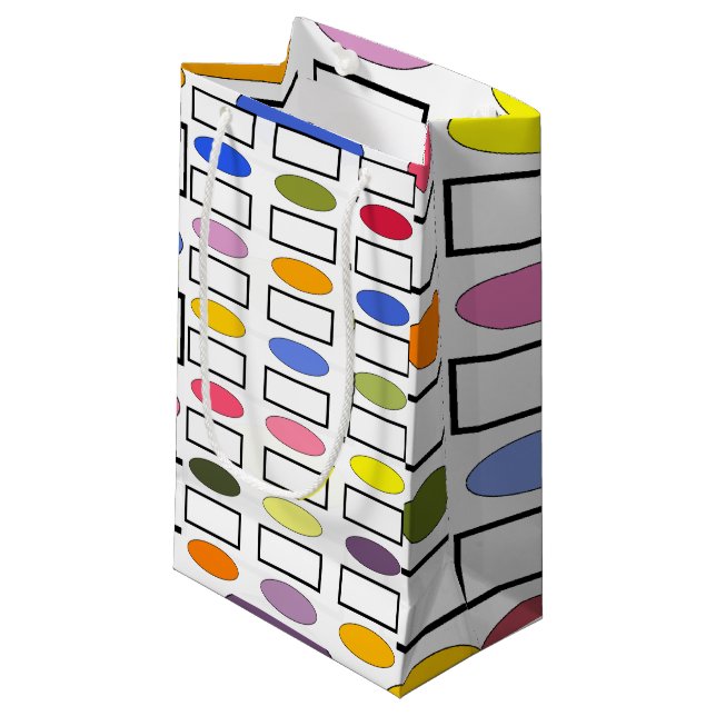 Ovals and Rectangles – Flower Garden  Small Gift Bag (Front Angled)