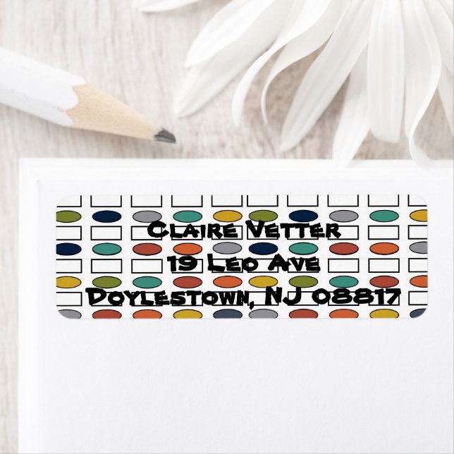 Ovals and Rectangles - Mixed  Return Address Label (Insitu)