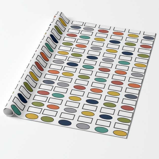 Ovals and Rectangles - Mixed Wrapping Paper (Unrolled)