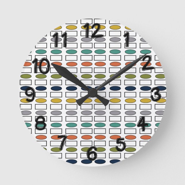 Ovals and Rectangles  Round Clock (Front)