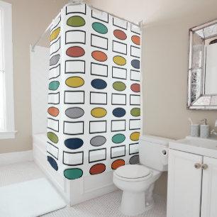 Ovals and Rectangles Shower Curtain