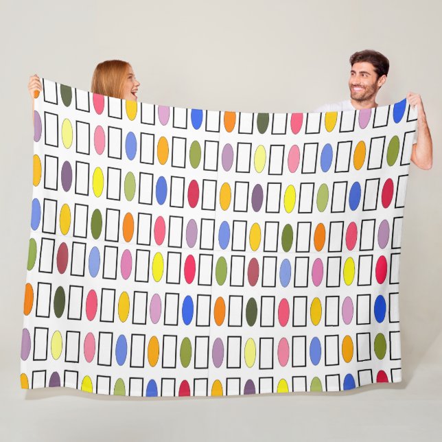 Ovals and Rectangles – Small Flower Garden  Fleece Blanket (In Situ)