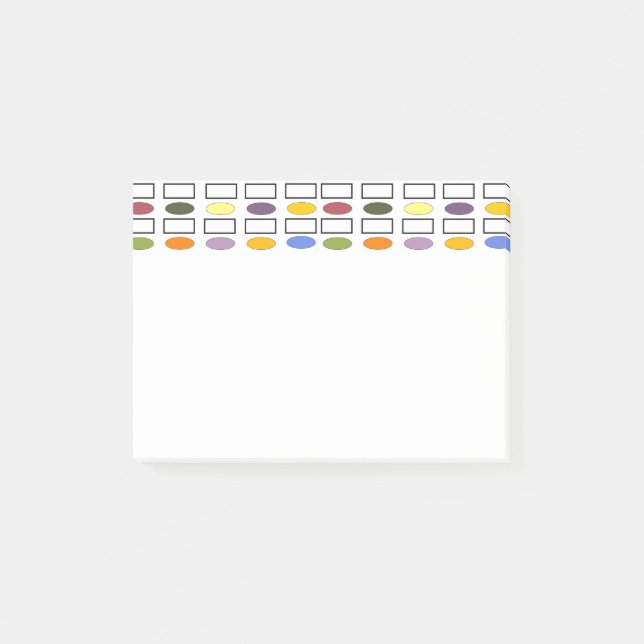 Ovals and Rectangles – Small Flower Garden  Post-it Notes (Front)