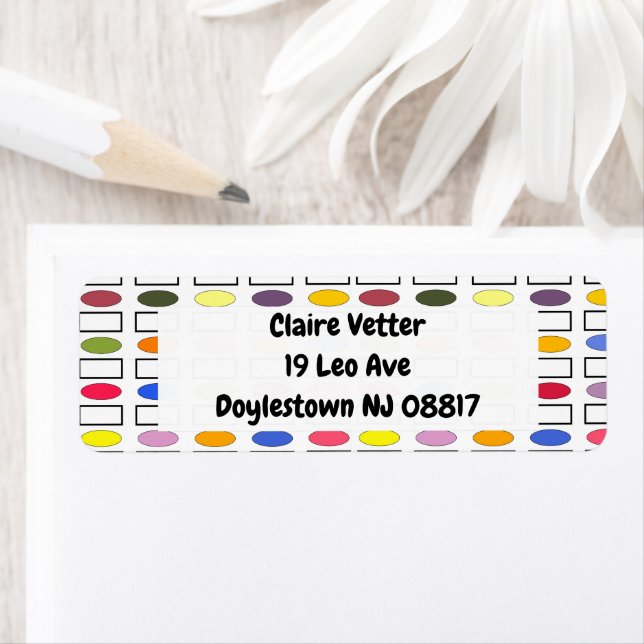 Ovals and Rectangles – Small Flower Garden  Return Address Label (Insitu)