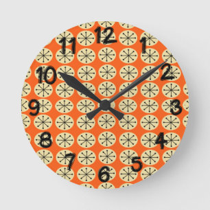 Ovals and Starbursts Round Clock