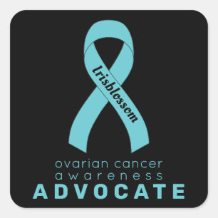 Ovarian Cancer Advocate Black Square Sticker