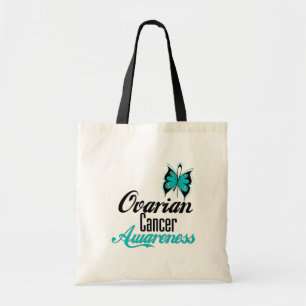 Ovarian Cancer Awareness Butterfly Tote Bag