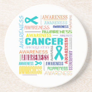 Ovarian Cancer Awareness Collage Coaster