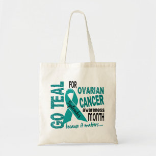 Ovarian Cancer Awareness Month GO TEAL Tote Bag