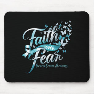 Ovarian Cancer Awareness Ovary Disease Teal Ribbon Mouse Pad