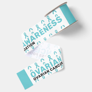 Ovarian Cancer Awareness Pattern Ribbon Grosgrain Ribbon