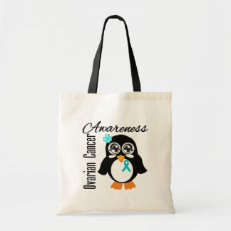 Ovarian Cancer Awareness Penguin Tote Bag
