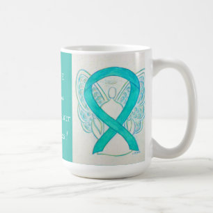 Ovarian Cancer Awareness Ribbon Angel Custom Mug